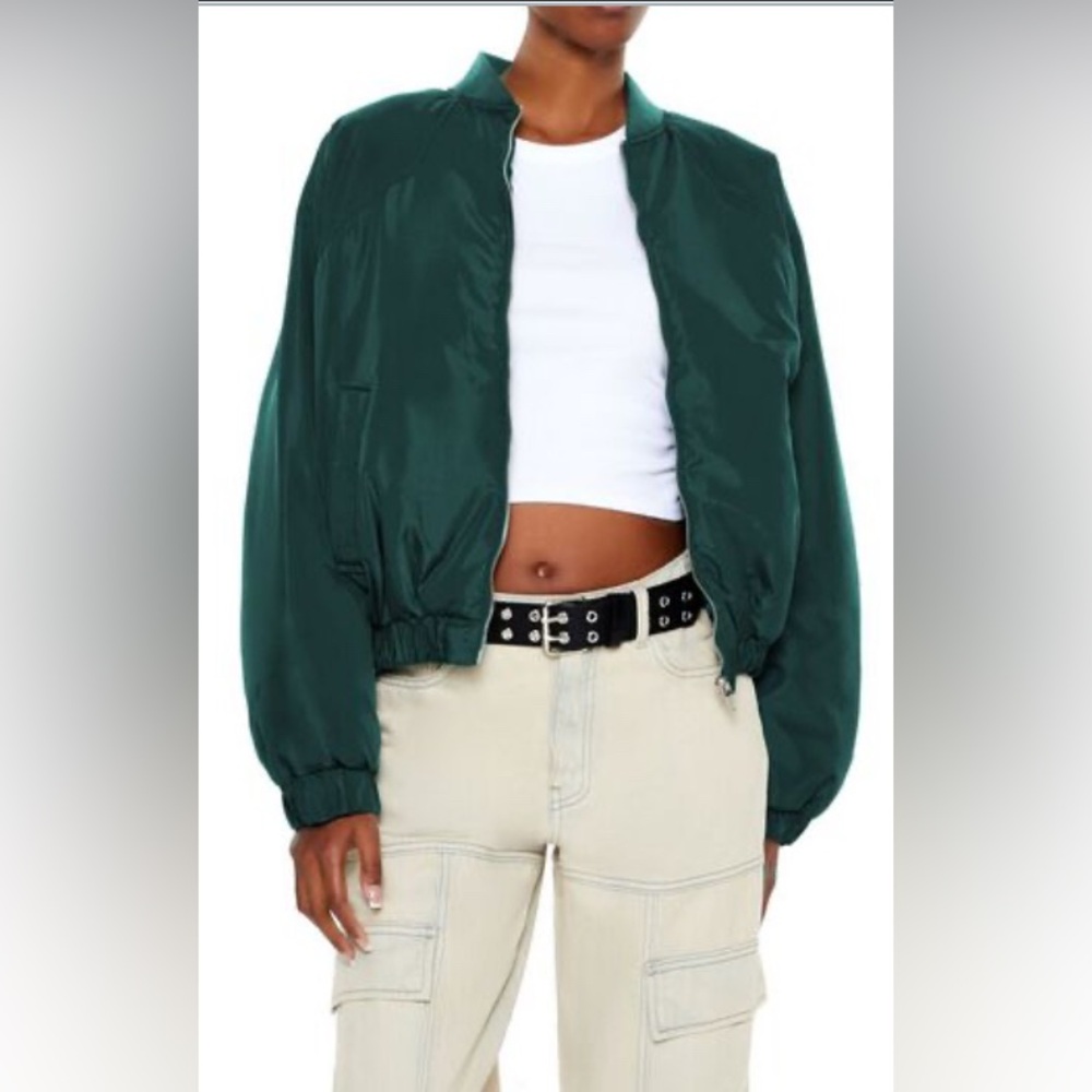Forever 21 Puff Ralen- Sleeve Bomber Jacket